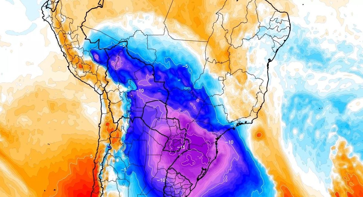 Enorme massa de ar polar trará frio extremo e chance de neve